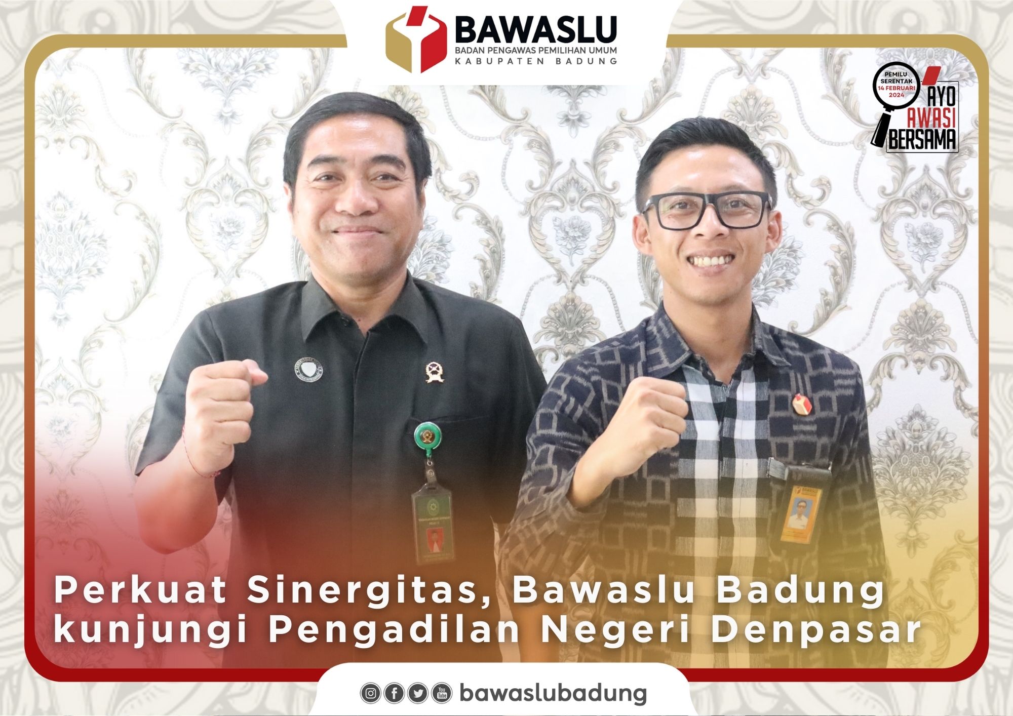 Perkuat Sinergitas dengan Lembaga Hukum, Bawaslu Badung kunjungi Pengadilan Negeri Denpasar