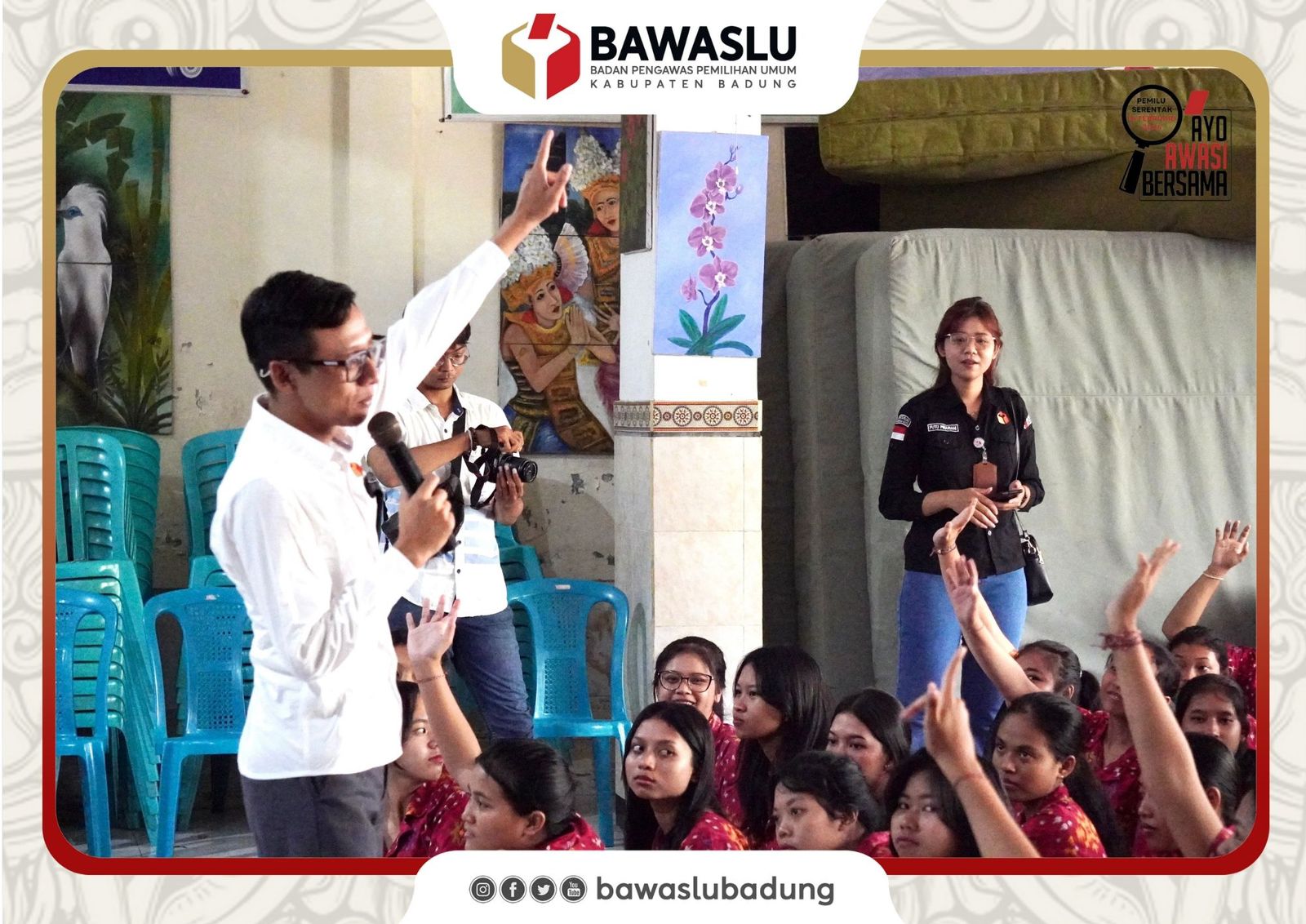 Sasar Pemilih Pemula, Bawaslu Badung Laksanakan Patroli Kawal Hak Pilih ke SMAN 2 Kuta 