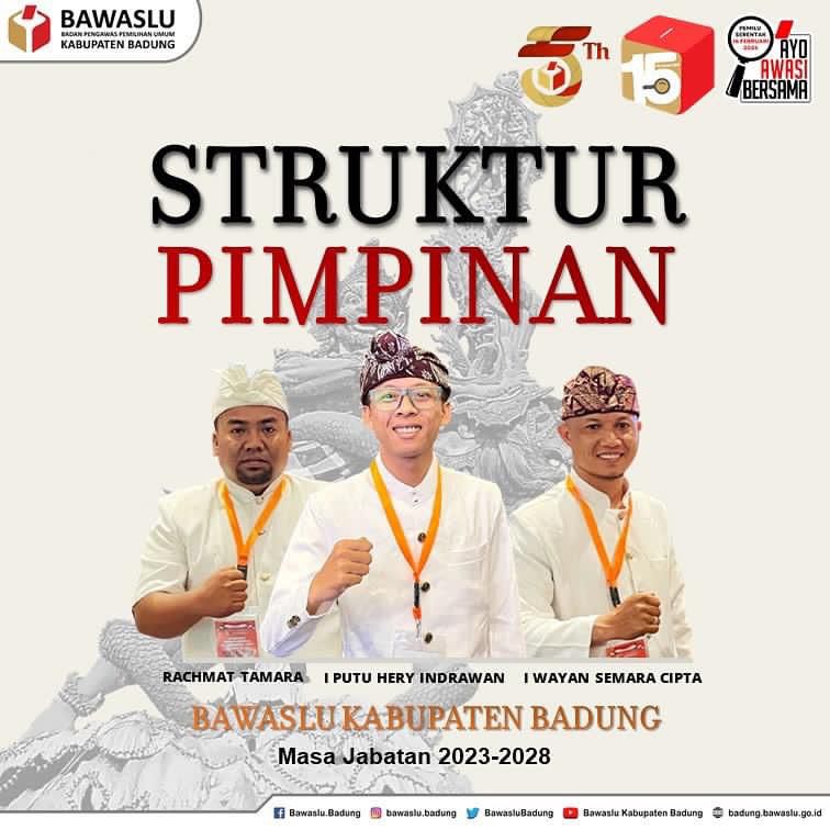 Susunan Penanggung Jawab Divisi pada Bawaslu Kabupaten Badung periode 2023-2028