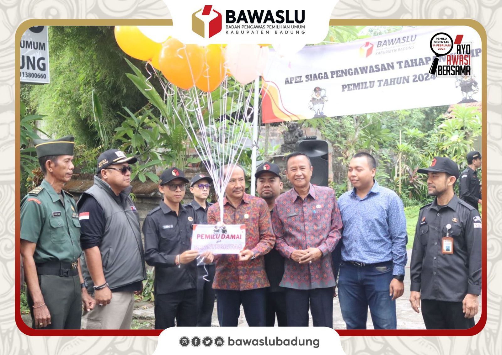 Siap Mengawal Tahapan Kampanye, Bawaslu Badung Laksanakan Apel Siaga