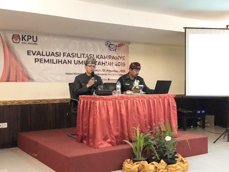 RAPAT EVALUASI FASILITASI KAMPANYE PEMILU 2019 OLEH KPU BADUNG