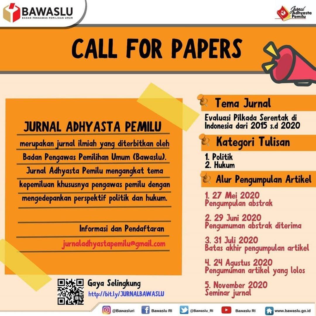 Call For Papers: Jurnal Adhyasta Pemilu