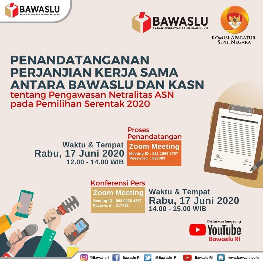 Penandatanganan Kerjasama Dan Konferensi Pers Netralitas ASN