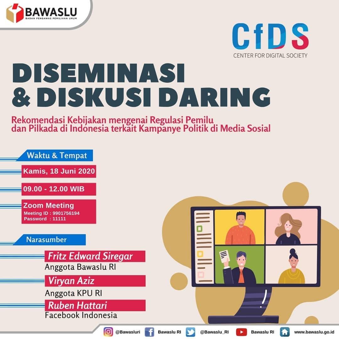 Diskusi Daring dan Diseminasi Kampanye Politik di Media Sosial