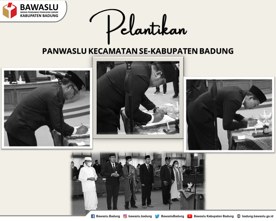 18 Orang Panwaslu di Enam Kecamatan Se-Kabupaten Badung Dilantik, Sekda Badung Ingatkan Laksanakan Tugas dan Tanggung Jawab Dengan Baik.