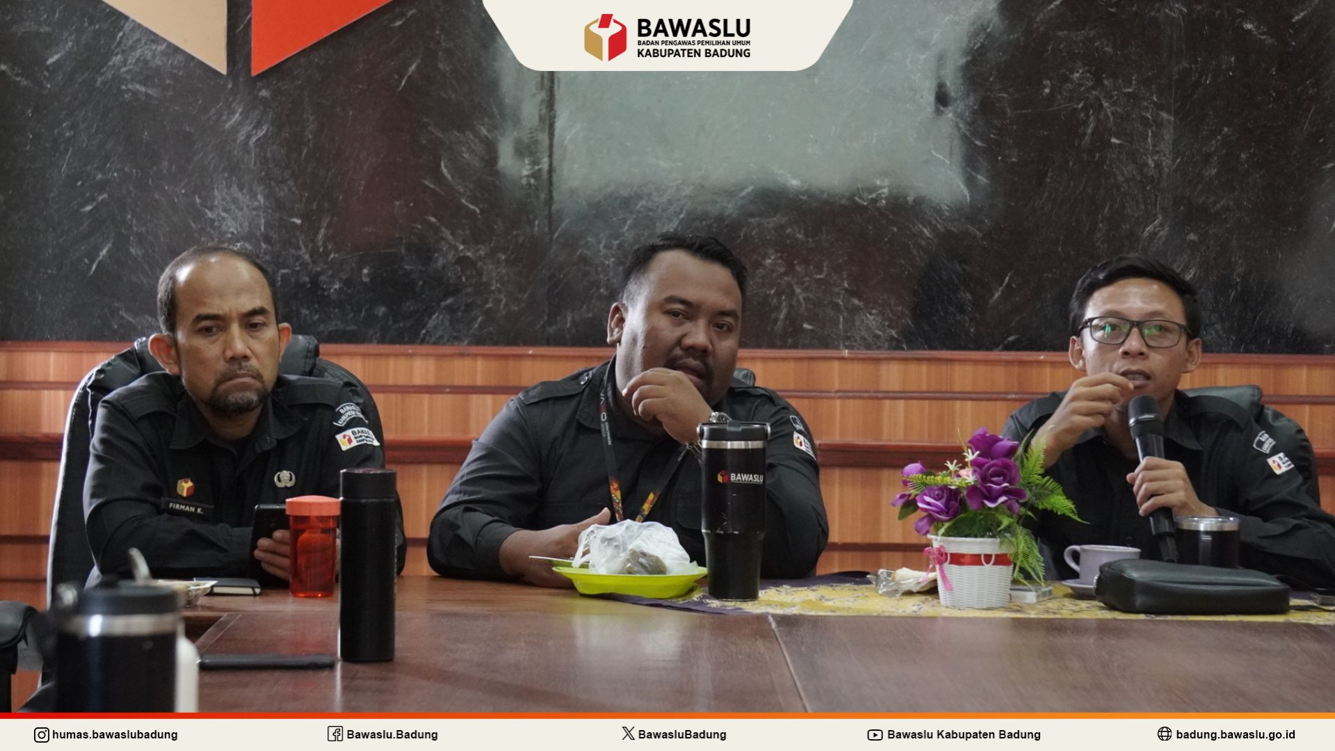 Ketua Bawaslu Badung, Anggota Bawaslu Badung serta Kepala Sekretariat Bawaslu Kabupaten Badung