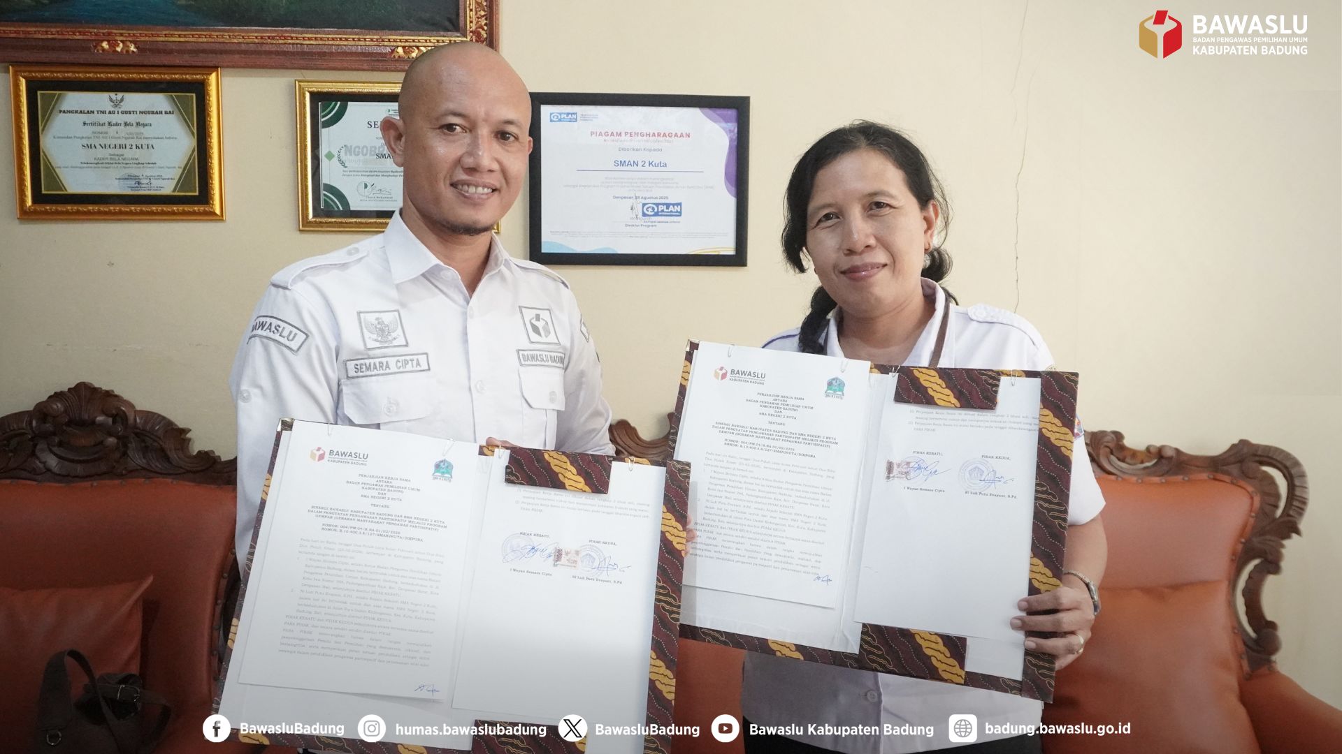 Penandatanganan PKS Sosialisasi GEMPAR di SMAN 2 Kuta