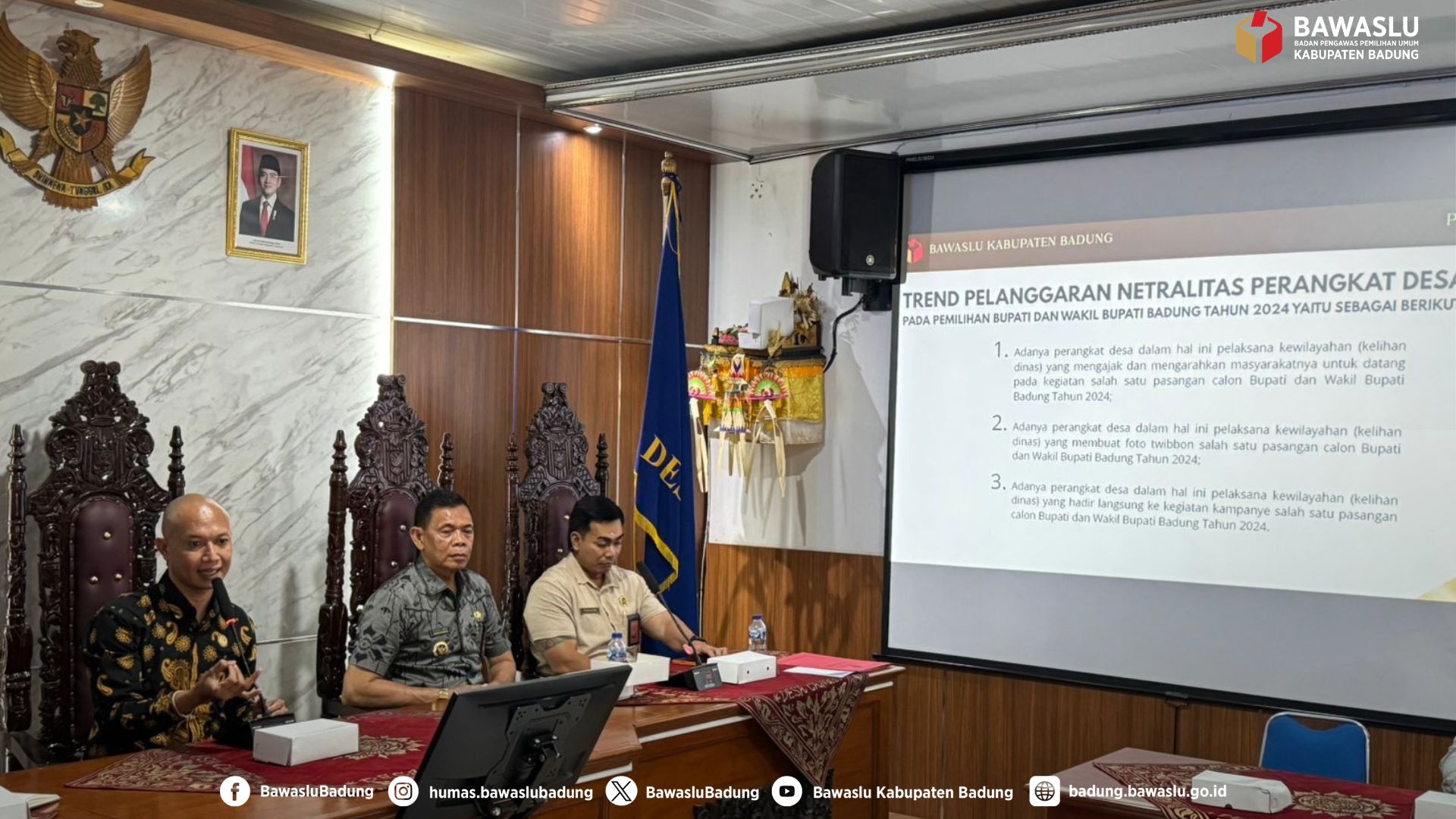 Sosialisasi netralitas perangkat desa di Kantor Desa Canggu