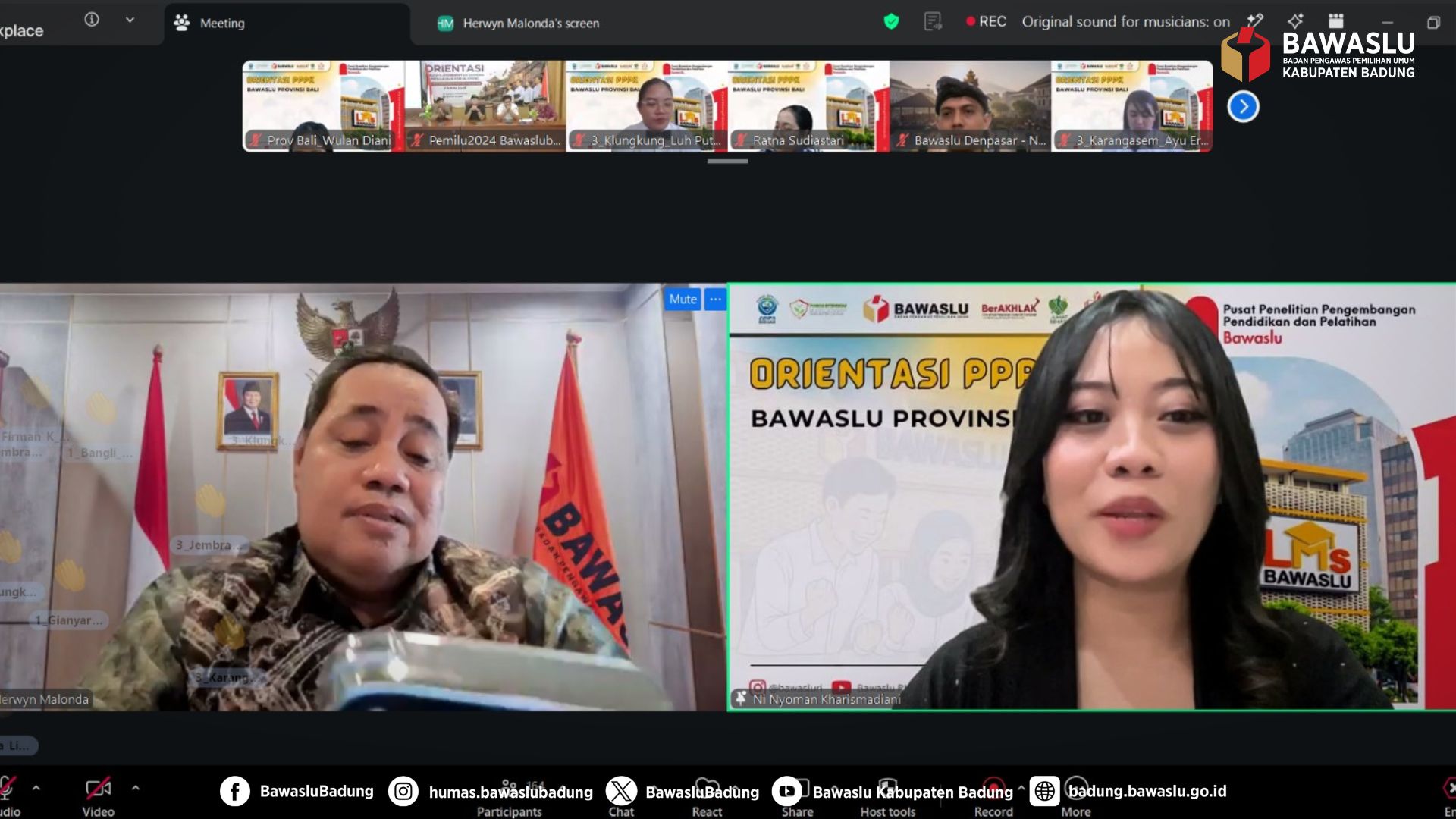Anggota Bawaslu Republik Indonesia, Herwyn J Malonda menutup rangkaian Orientasi PPPK Bawaslu Provinsi Bali