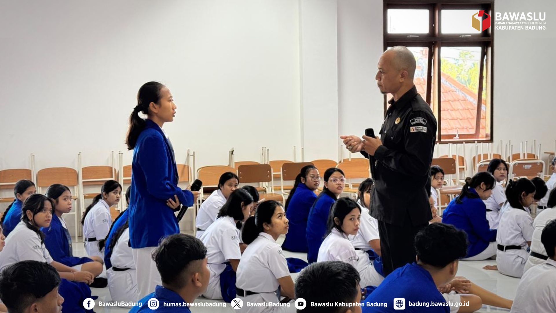 Ketua Bawaslu Badung memberikan pembekalan jelang Pemilihan OSIS di SMAN 3 Mengwi, (7/9/2026)