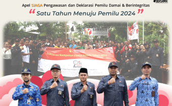 Setahun Jelang Pemilu, Bawaslu Badung Gelar Apel Siaga & Deklarasi bersama Berbagai Unsur