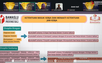 Pemaparan Aturan Disiplin bagi ASN di Bawaslu